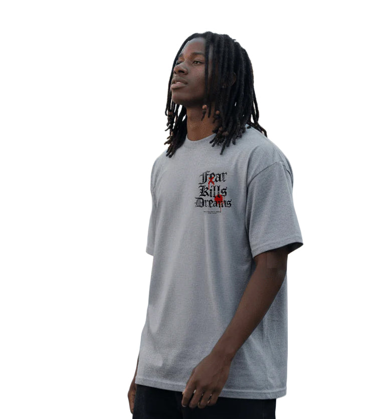 Million Dolla Motive Fear Kills Dreams T-Shirt Heather Grey MDM-FEAR | Pro Feet