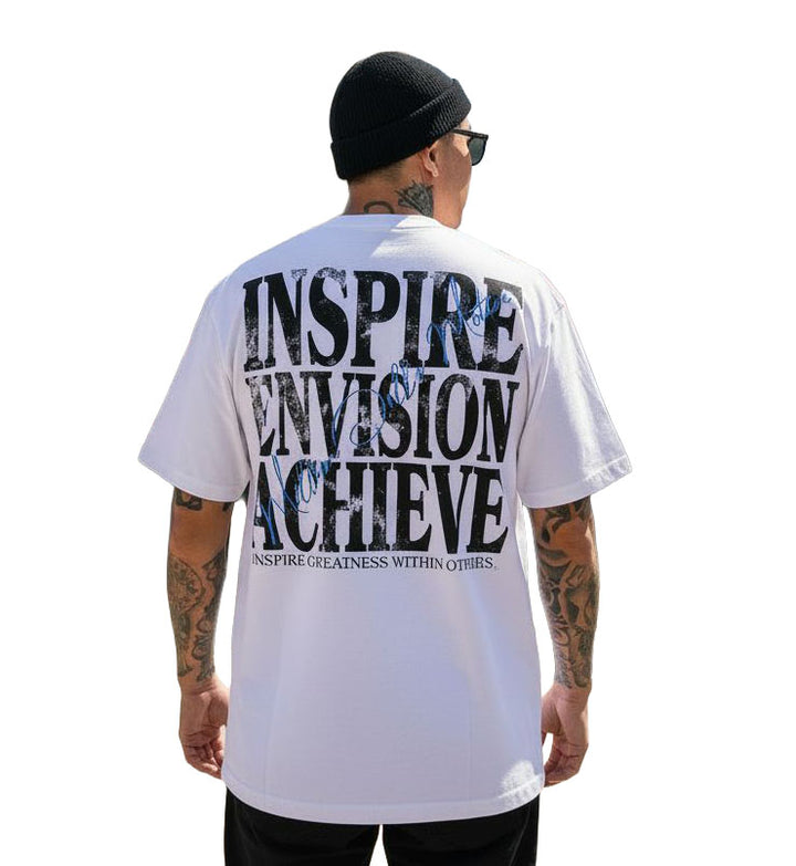 Million Dolla Motive Inspire Envision Achieve T-Shirt White MDM-INSPIRE | Pro Feet