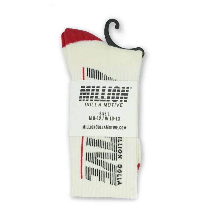 Million Dolla Motive Crew Socks Natural Sail Large | Pro Feet