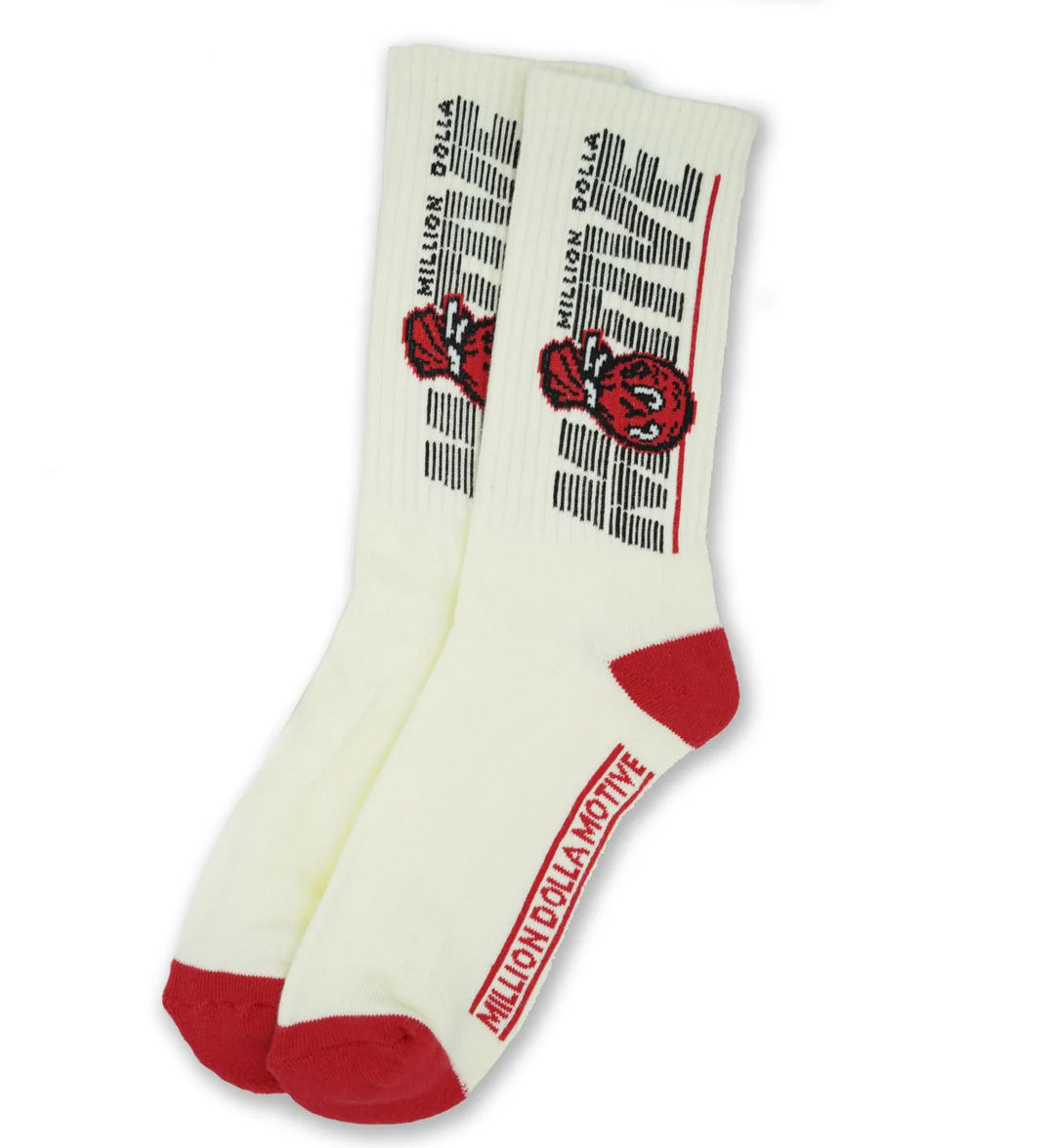 Million Dolla Motive Crew Socks Natural Sail Large | Pro Feet