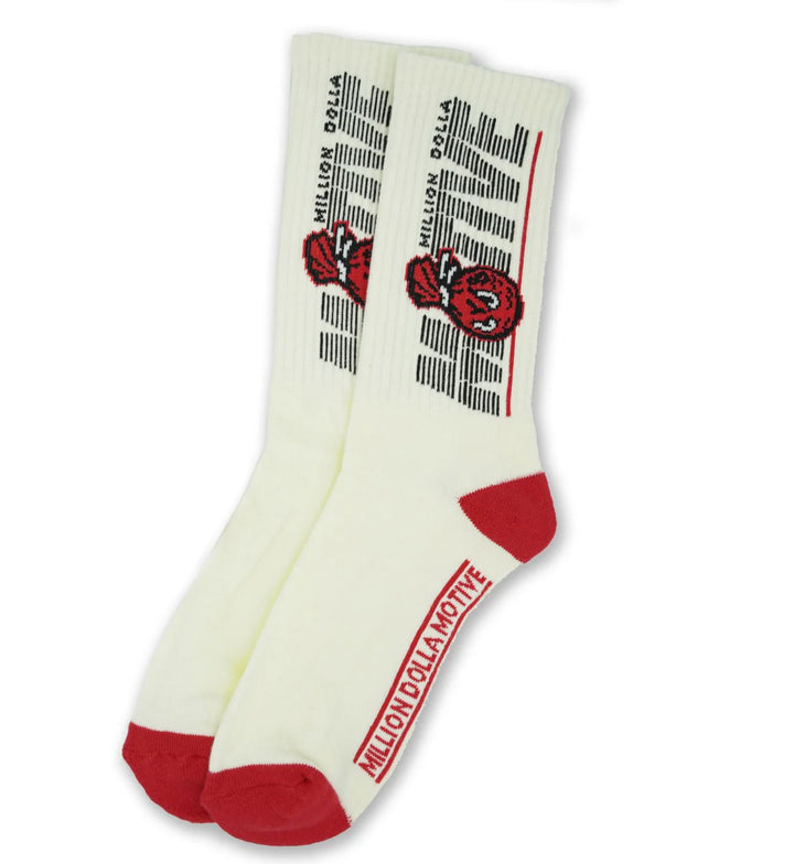 Million Dolla Motive Crew Socks Natural Sail Large | Pro Feet