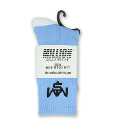Million Dolla Motive M$M Crew Socks University Blue MDM-MSM | Pro Feet