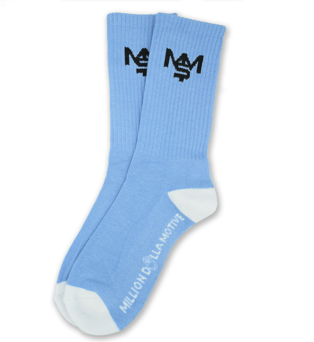 Million Dolla Motive M$M Crew Socks University Blue MDM-MSM | Pro Feet