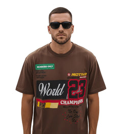 Million Dolla Motive Motive Racing T-Shirt Brown MDM-RACE | Pro Feet