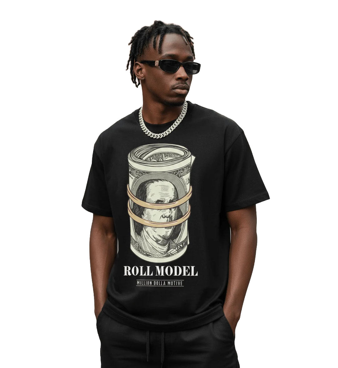 Million Dolla Motive Roll Model T-Shirt – Black | Pro Feet | MDM-ROLL