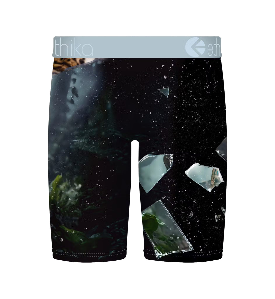 Backside of Ethika Men’s Staple Boxer Briefs — Shatter Cat