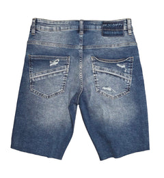 M Society Rip and Repair Jean Shorts Indigo MS-26513 | Pro Feet