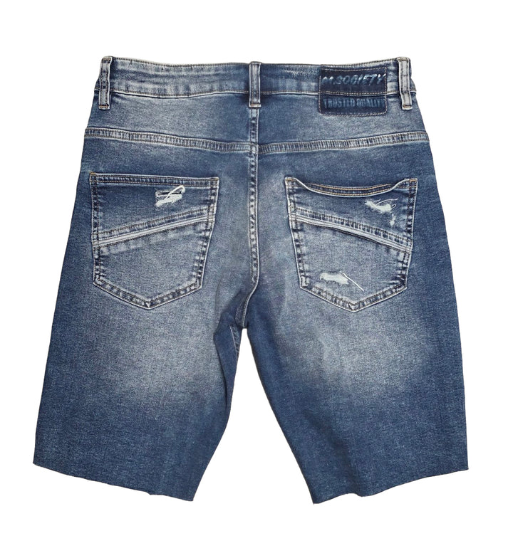 M Society Rip and Repair Jean Shorts Indigo MS-26513 | Pro Feet
