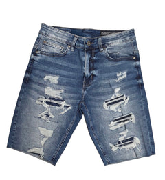 M Society Rip and Repair Jean Shorts Indigo MS-26513 | Pro Feet