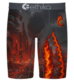 Ethika Bomber Molten Metropolis Men’s Staple Black Red | Pro Feet | MSPAAC2601