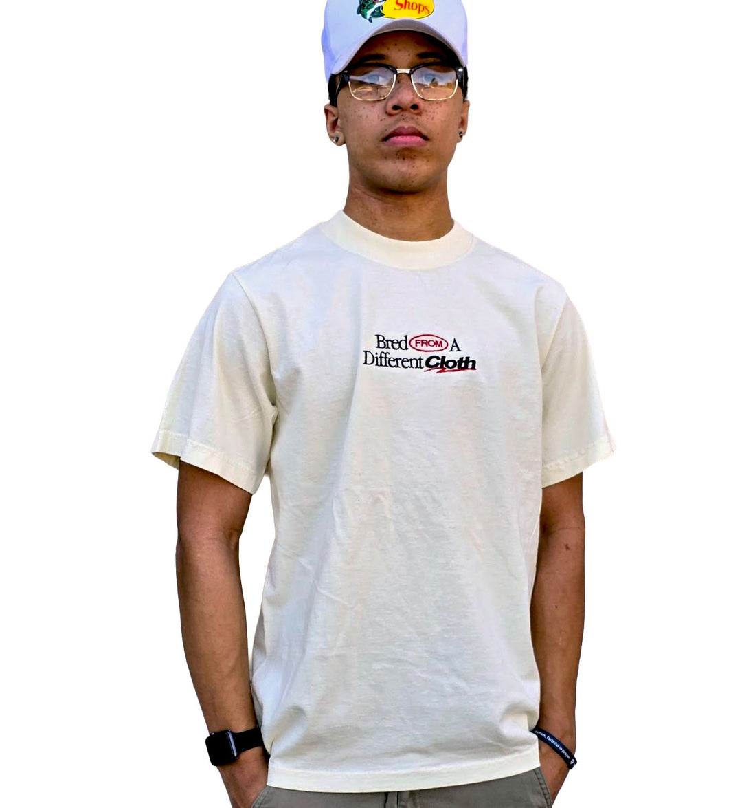 Outrank "Bred from a Different Cloth" Embroidered Ultra Heavyweight T-shirt Cream PR (OR3798PR)