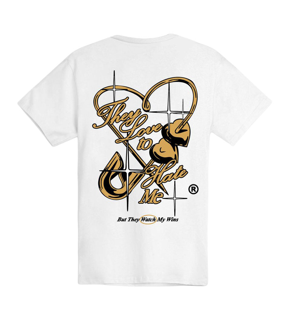 Outrank They Love To Hate Me T-Shirt White OR3850T | Pro Feet