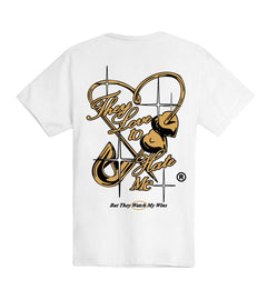 Outrank They Love To Hate Me T-Shirt White OR3850T | Pro Feet