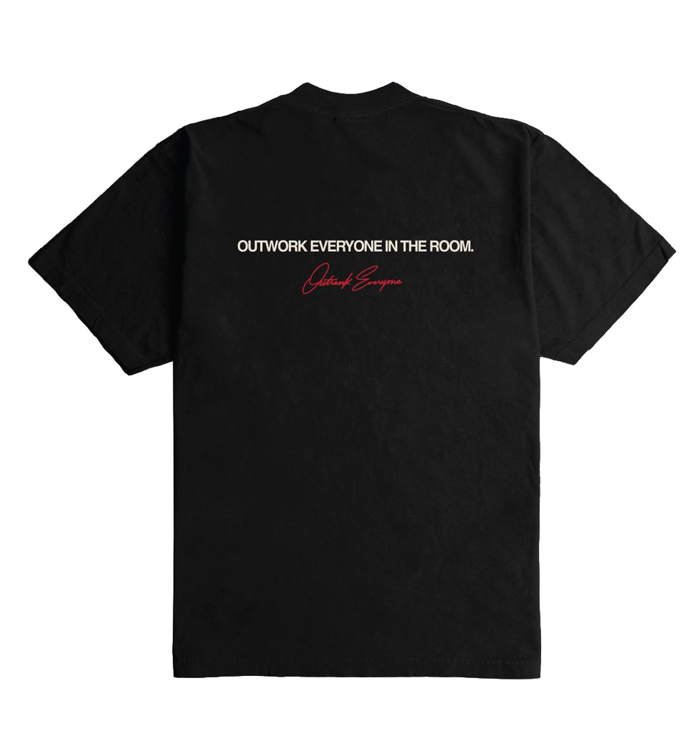 Outrank Outwork Everyone in The Room Ultra Heavyweight T-Shirt – Black PR | Pro Feet | OR3879PR
