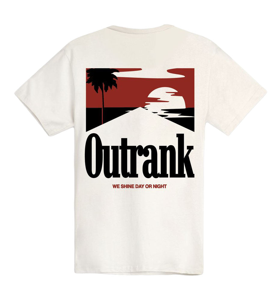Outrank We Shine Day or Night T-Shirt Vintage White OR3891T | Pro Feet