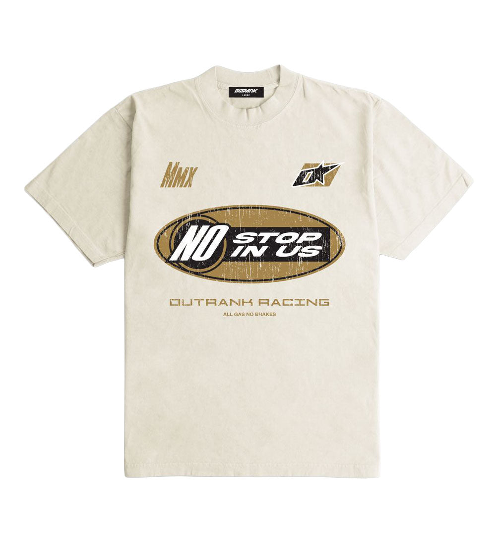 Outrank No Stop In Us Ultra Heavyweight T-Shirt Cream OR3905PR | Pro Feet
