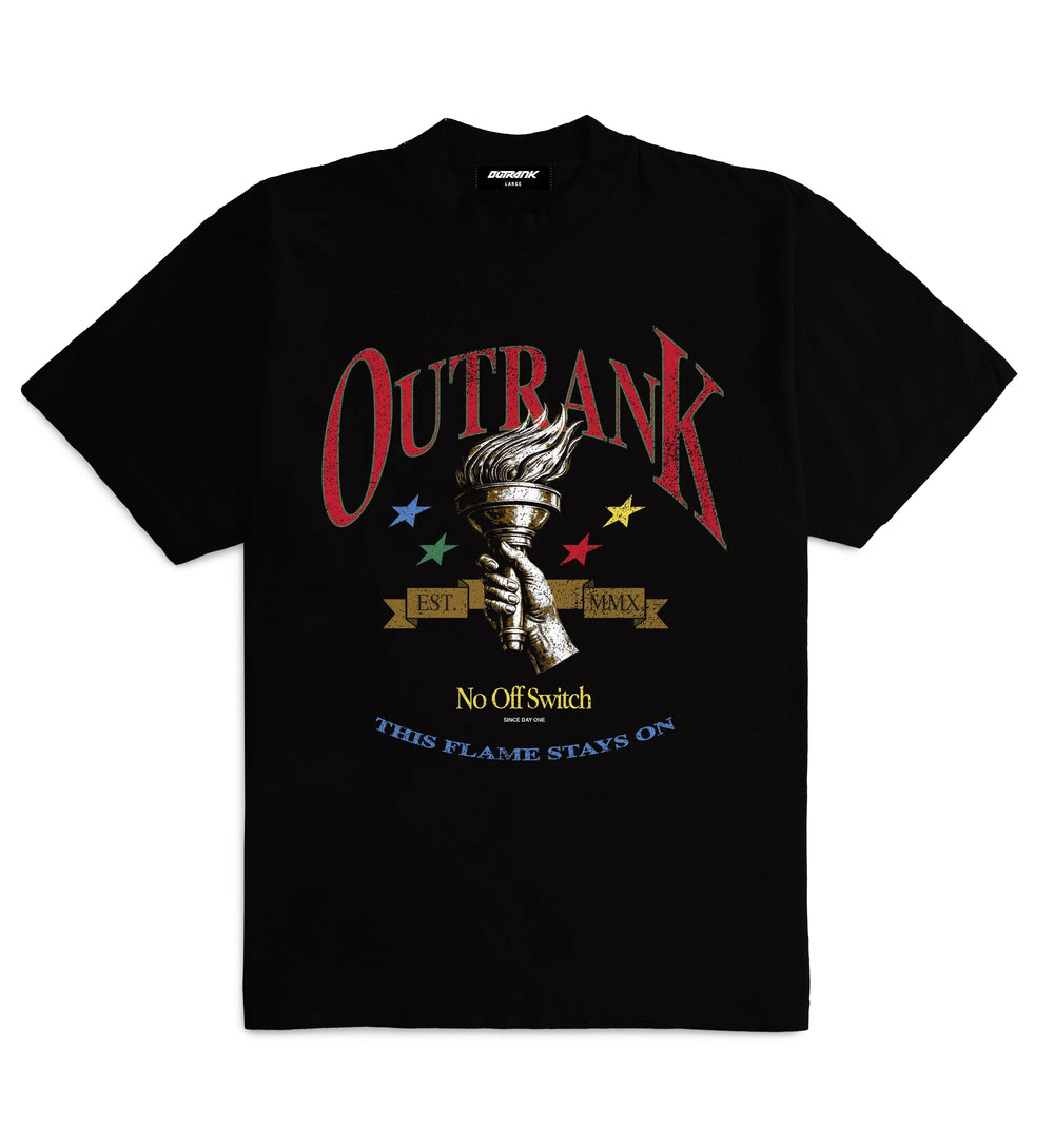 Outrank No Off Switch Ultra Heavyweight T-Shirt Black OR3919PR | Pro Feet