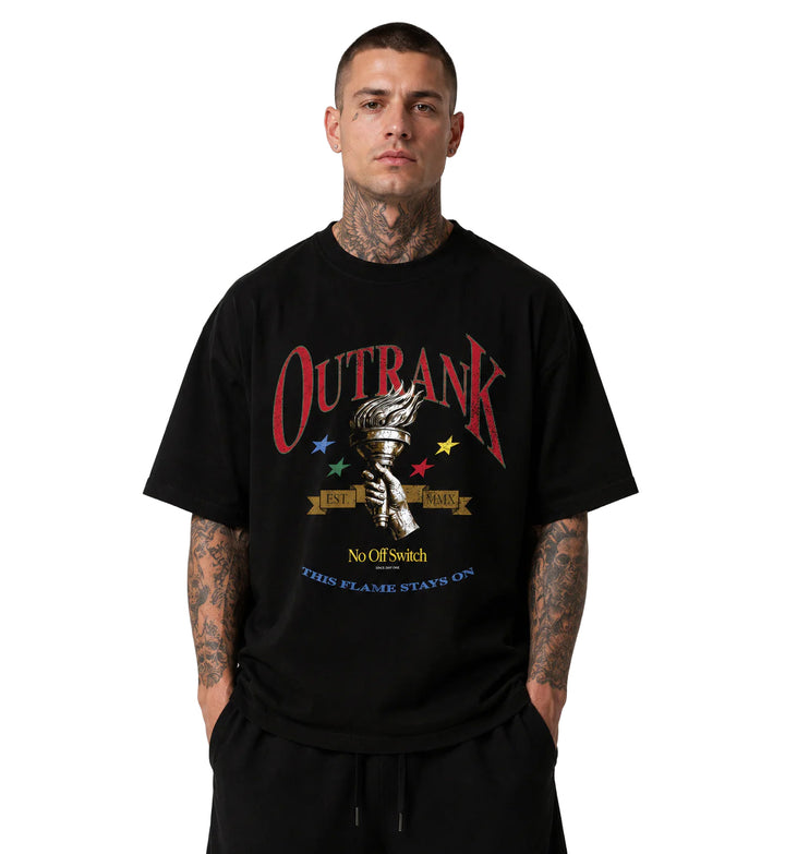 Outrank No Off Switch Ultra Heavyweight T-Shirt Black OR3919PR | Pro Feet