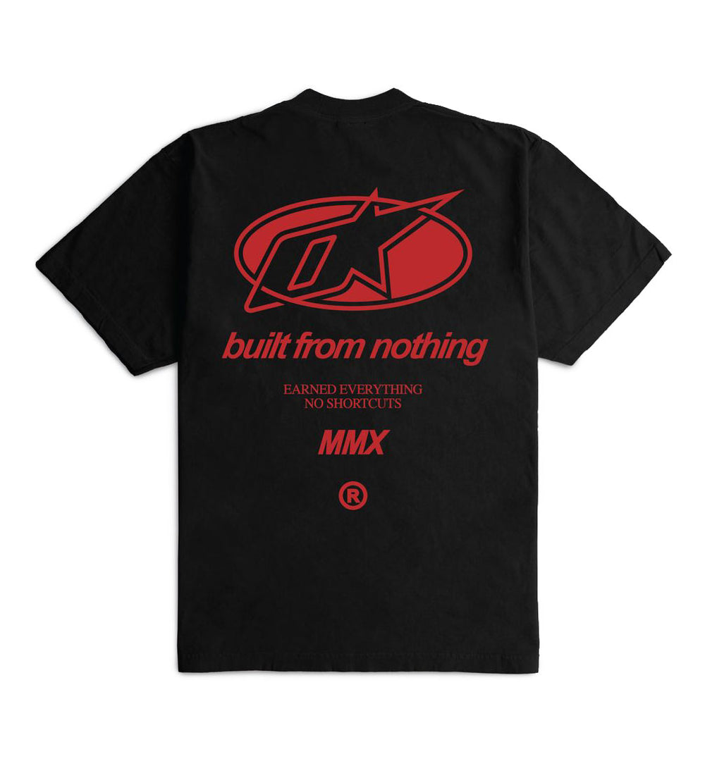 Outrank Built From Nothing Ultra Heavyweight T-Shirt Black OR3929PR | Pro Feet