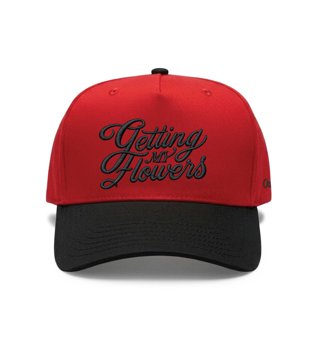 Outrank Getting My Flowers Embroidered Snapback Red Black OR3931HT | Pro Feet