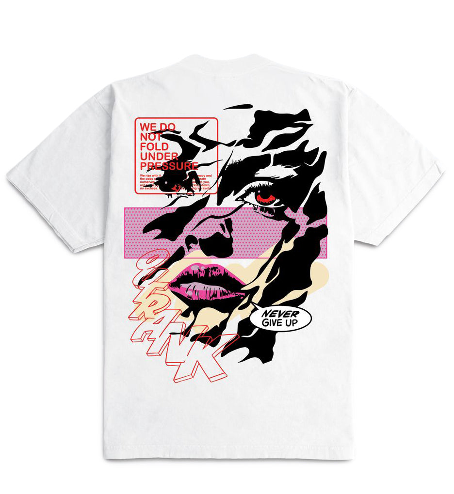 Outrank We Do Not Fold Under Pressure Ultra Heavyweight T-Shirt White OR3970PR | Pro Feet