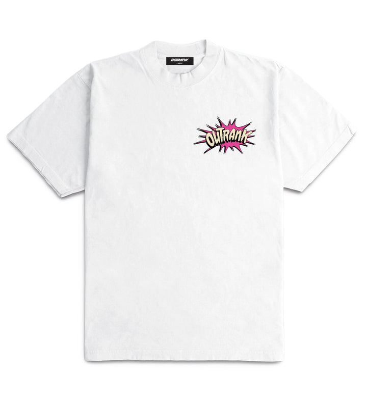 Outrank We Do Not Fold Under Pressure Ultra Heavyweight T-Shirt White OR3970PR | Pro Feet