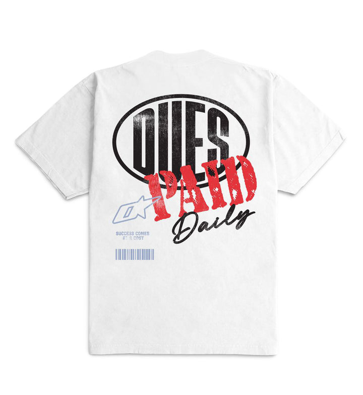 Outrank Dues Paid Daily Ultra Heavyweight T-Shirt White OR4081PR | Pro Feet