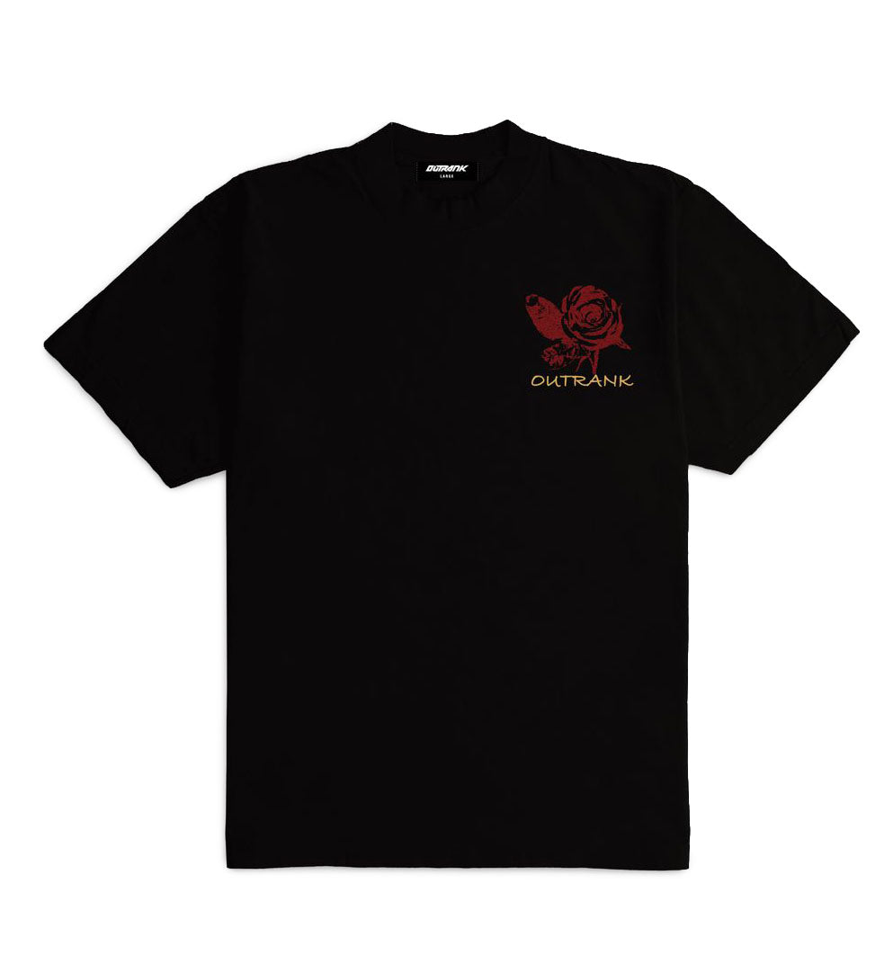 Outrank The Curtain Falls Ultra Heavyweight T-Shirt Black OR5012PR | Pro Feet