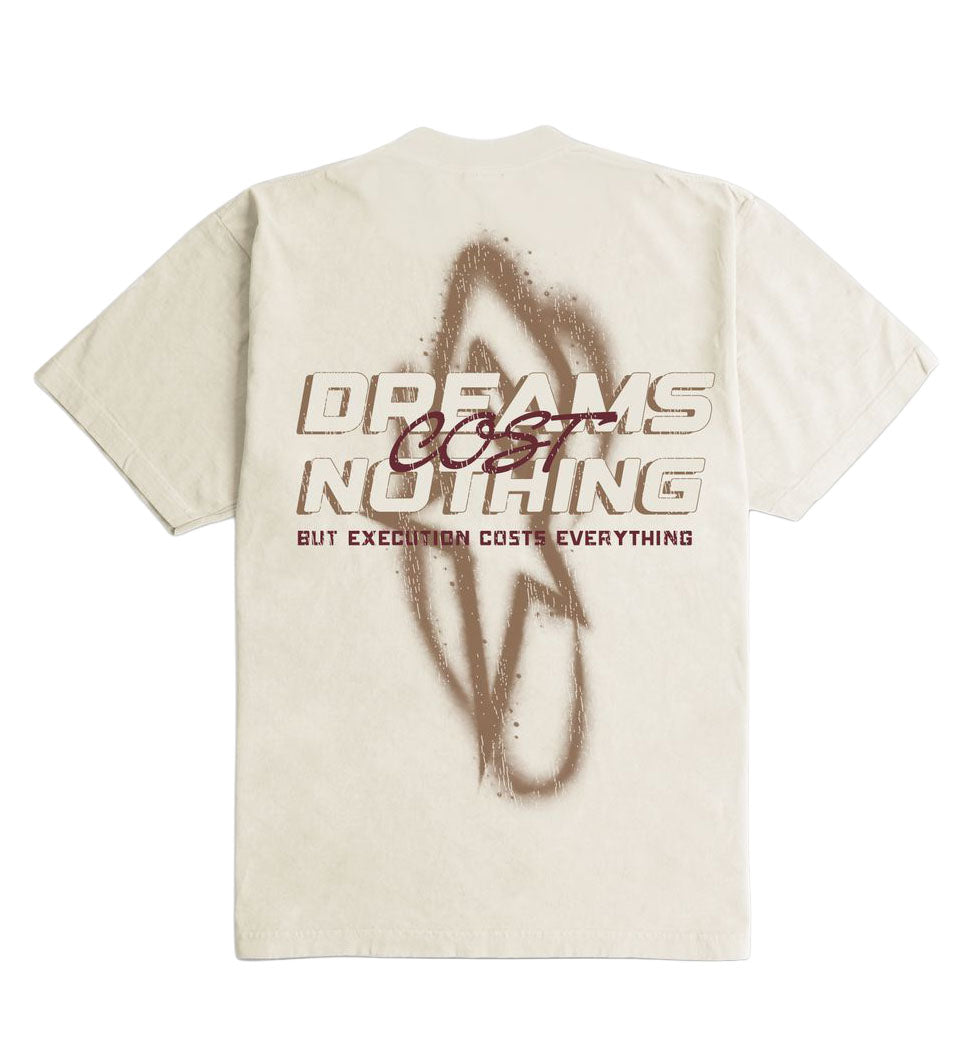 Outrank Dreams Cost Nothing Ultra Heavyweight T-Shirt Cream OR5090PR | Pro Feet