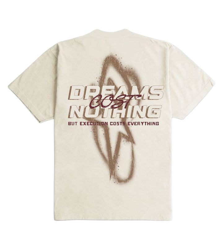Outrank Dreams Cost Nothing Ultra Heavyweight T-Shirt Cream OR5090PR | Pro Feet