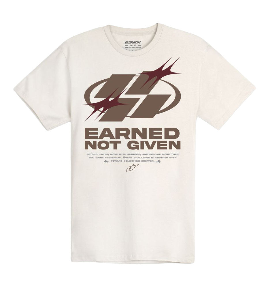 Outrank Earned Not Given T-Shirt Vintage White OR5093T | Pro Feet