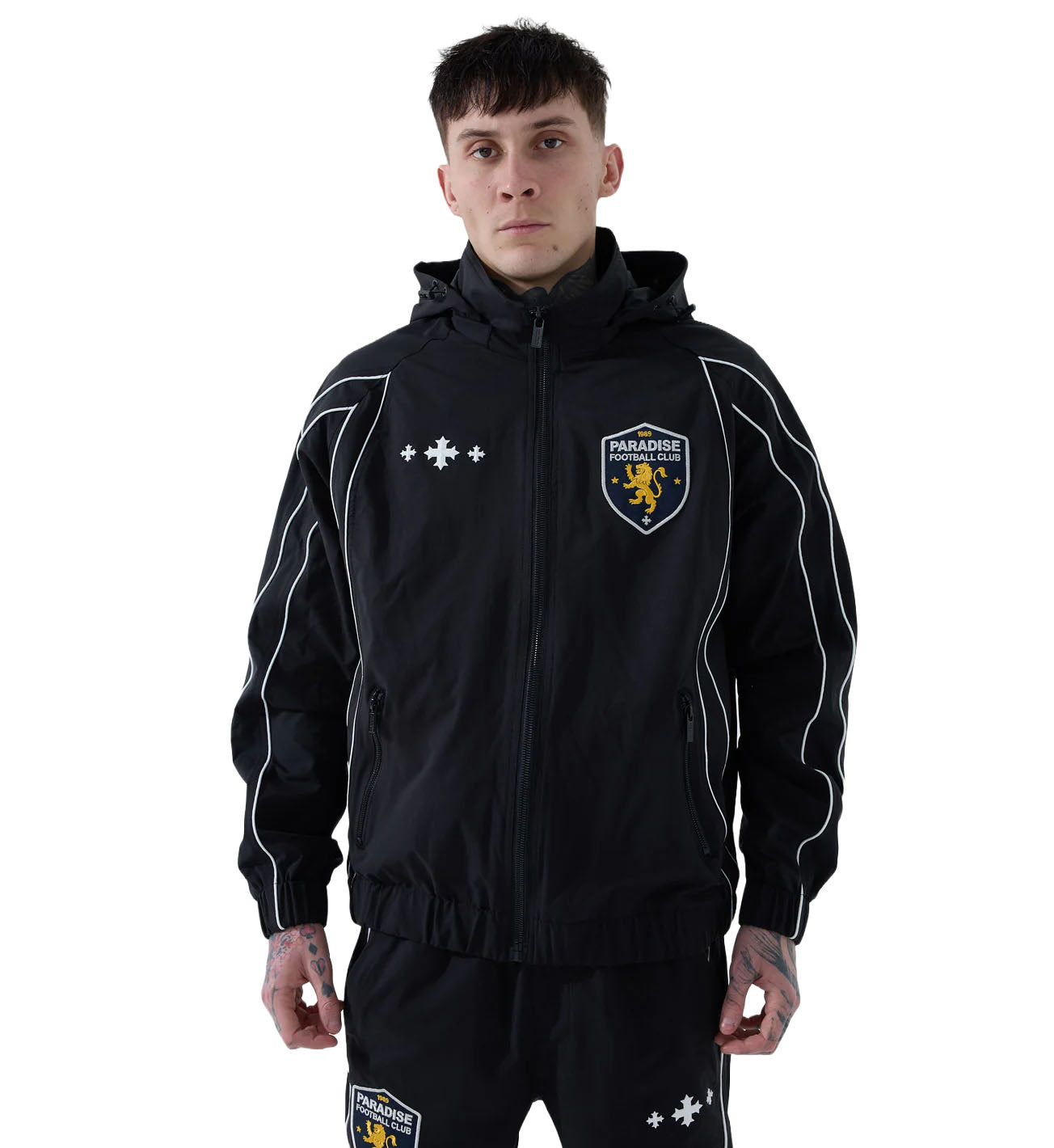 See You In Paradise Hooligan Hooded Track Jacket Black (PL8807HCJO)