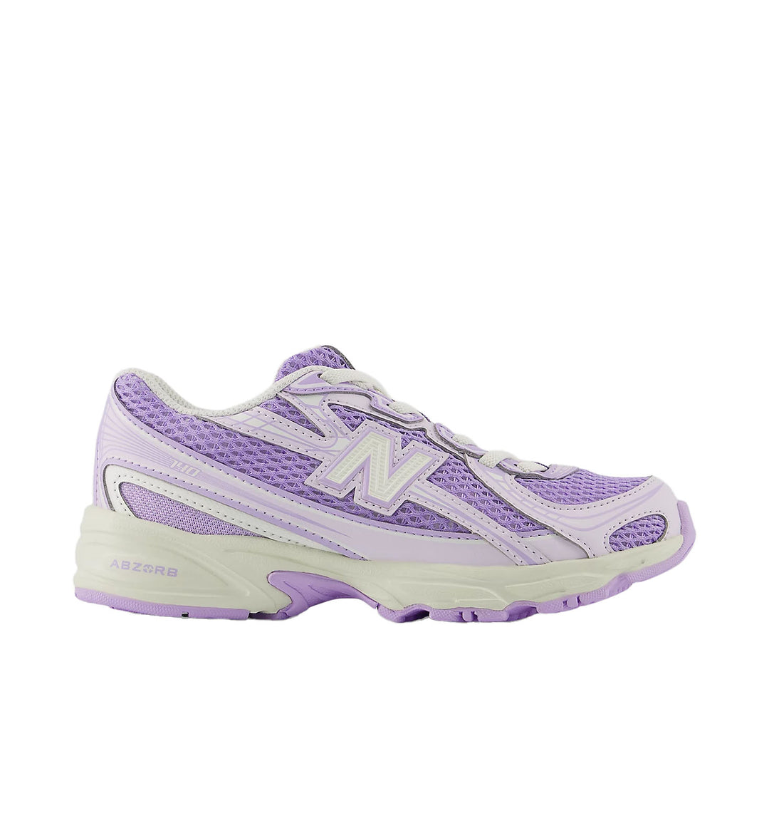 New Balance 740 Purple and white running shoe on a white background
