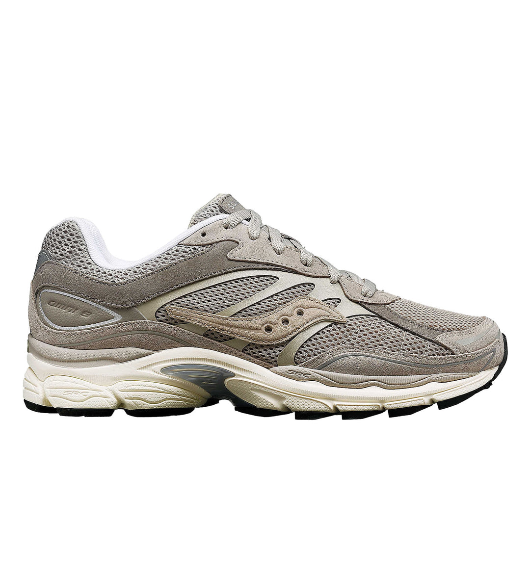 Gray ProGrid Omni 9 Premium running shoe on a white background
