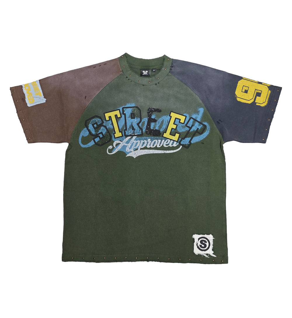 Street Approved Color Block Tee Green (SAT102) | Pro Feet