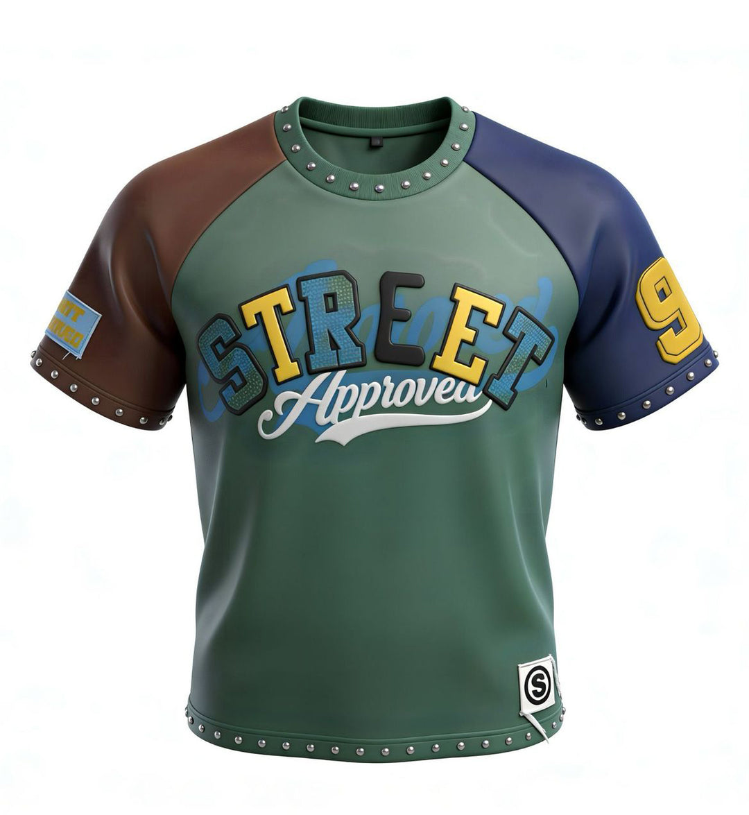 Street Approved Color Block Tee Green (SAT102) | Pro Feet