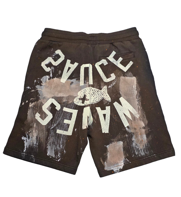 Waves x Sauce WXS Logo Fleece Shorts Brown STYLE3BRN | Pro Feet