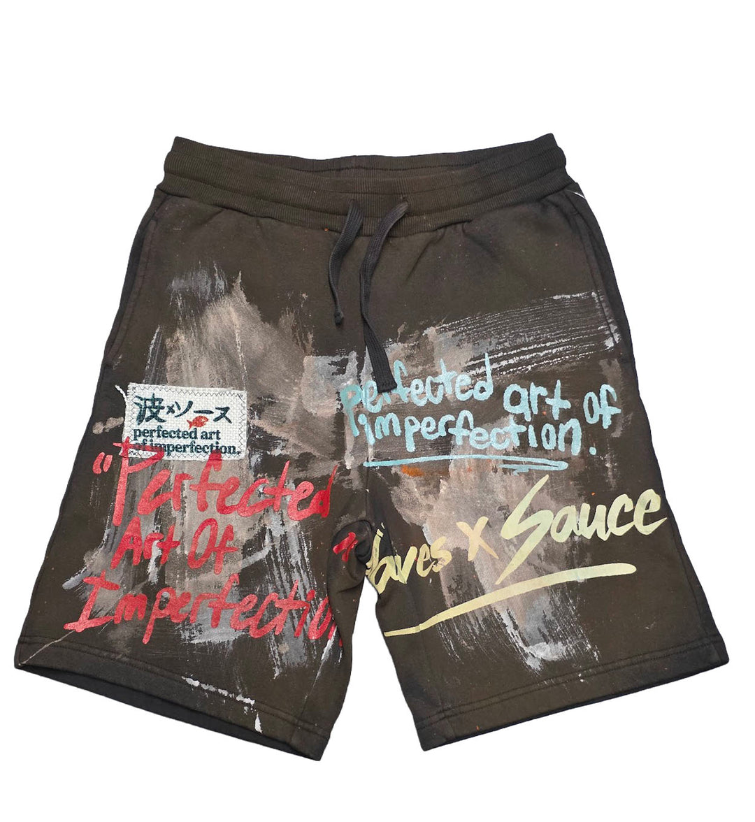 Waves x Sauce WXS Logo Fleece Shorts Brown STYLE3BRN | Pro Feet