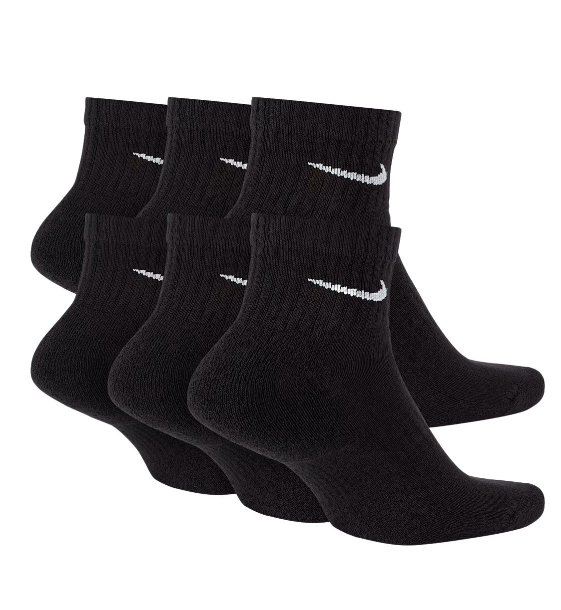 Nike Everyday Cushioned Training Ankle Socks (6 Pairs) “Black/White” (SX7669-010)