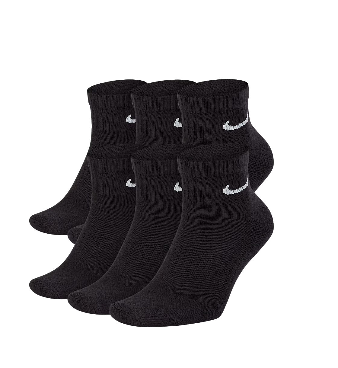 Nike Everyday Cushioned Training Ankle Socks (6 Pairs) “Black/White” (SX7669-010)