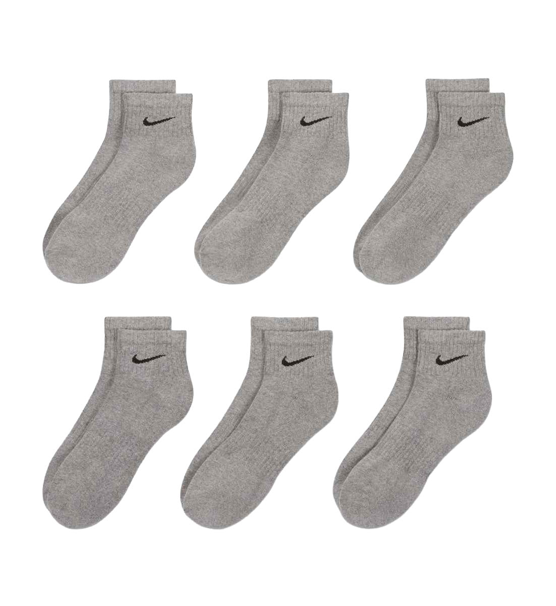 Nike Everyday Cushioned Training Ankle Socks “Carbon Heather/Black” (SX7669-064)