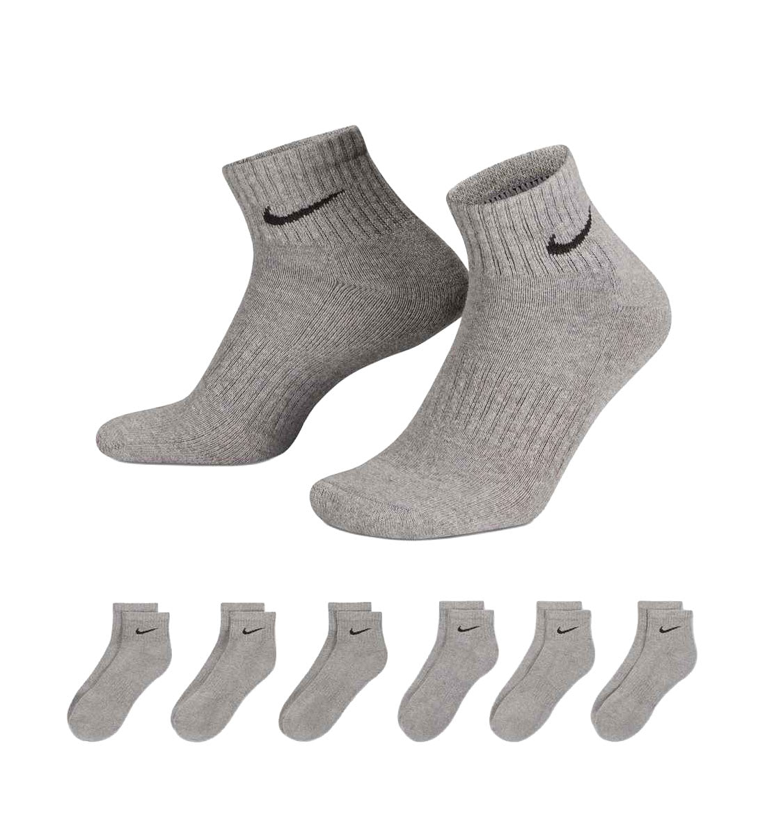 Nike Everyday Cushioned Training Ankle Socks “Carbon Heather/Black” (SX7669-064)