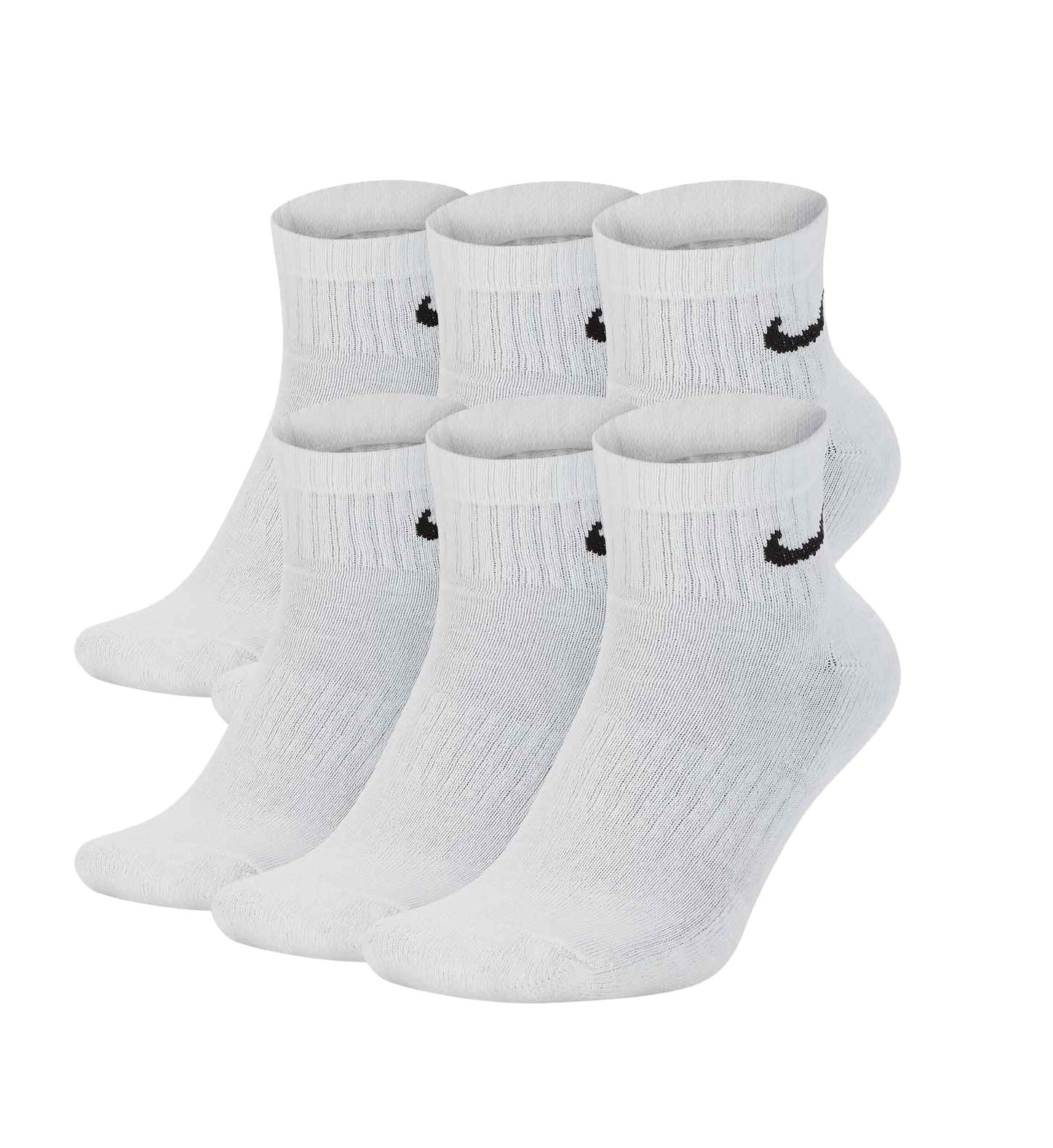 Nike Everyday Cushioned Training Ankle Socks (6 Pairs) “White/Black” (SX7669-100)