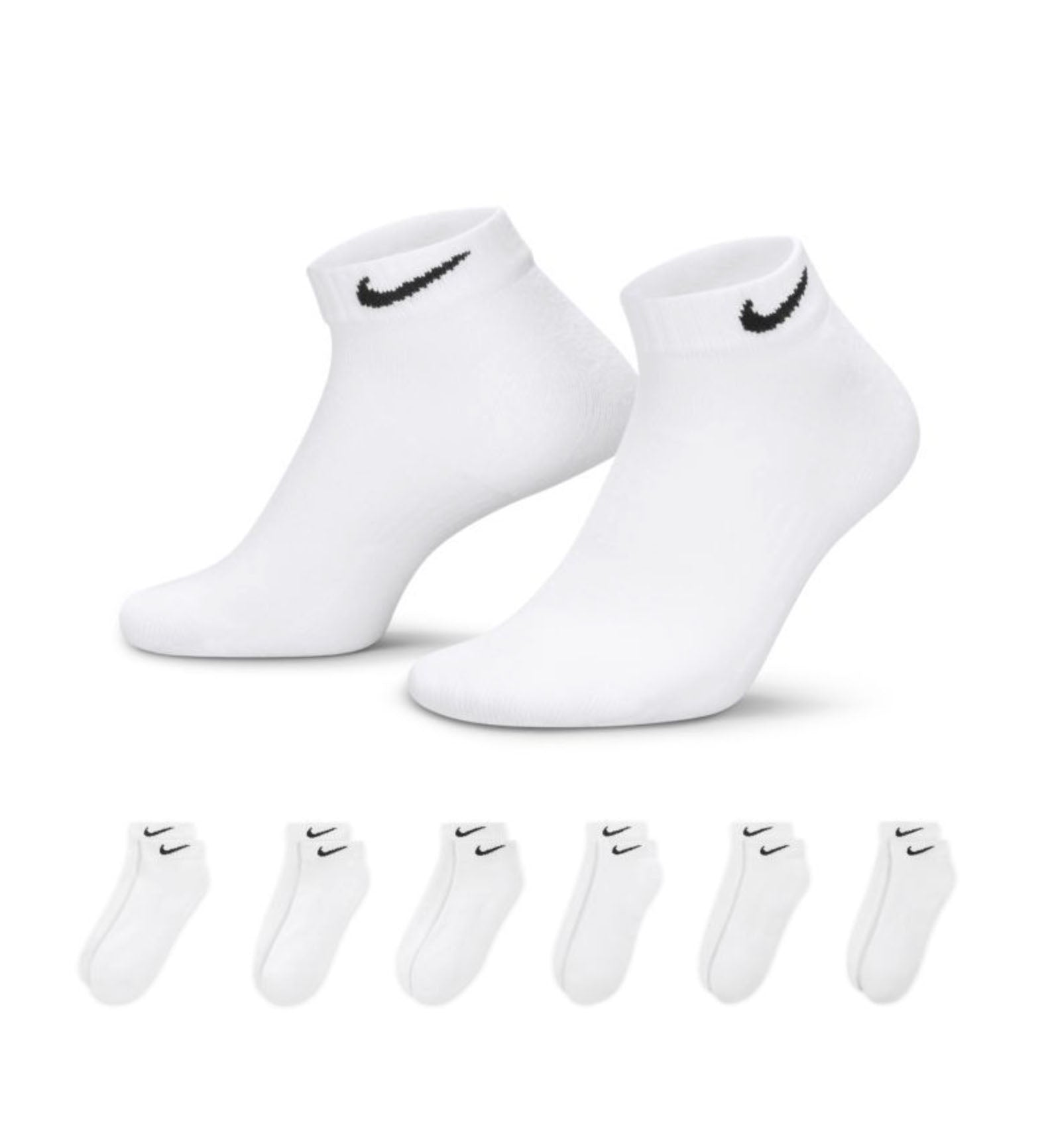 Nike Everyday Cushioned Training Low Socks (6 Pairs) “White” (SX7672-100)
