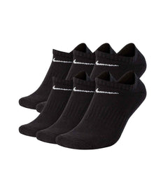 Nike Everyday Cushioned Training No-Show Socks (6 Pairs) “Black/White” (SX7675-010)