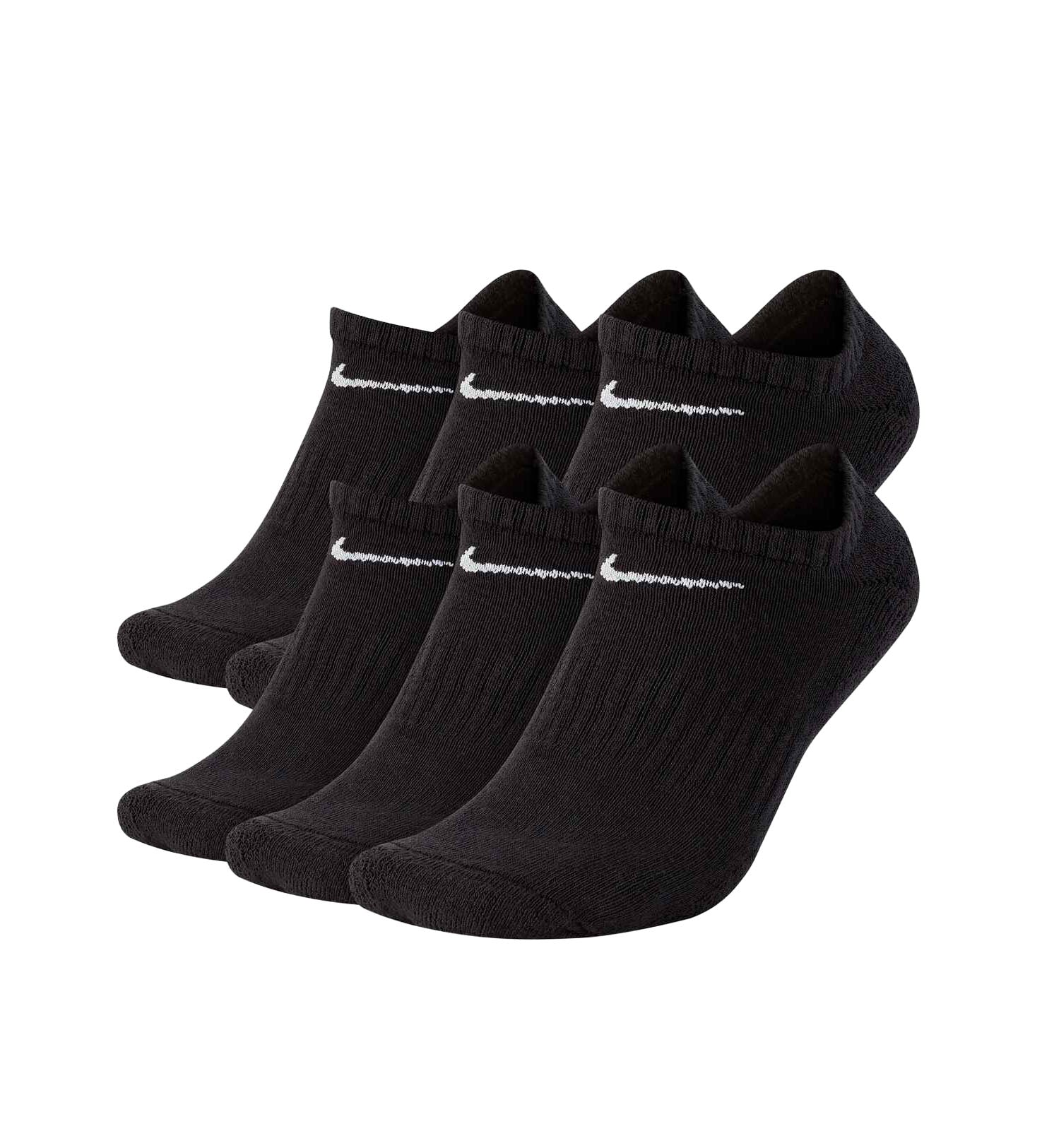 Nike Everyday Cushioned Training No-Show Socks (6 Pairs) “Black/White” (SX7675-010)