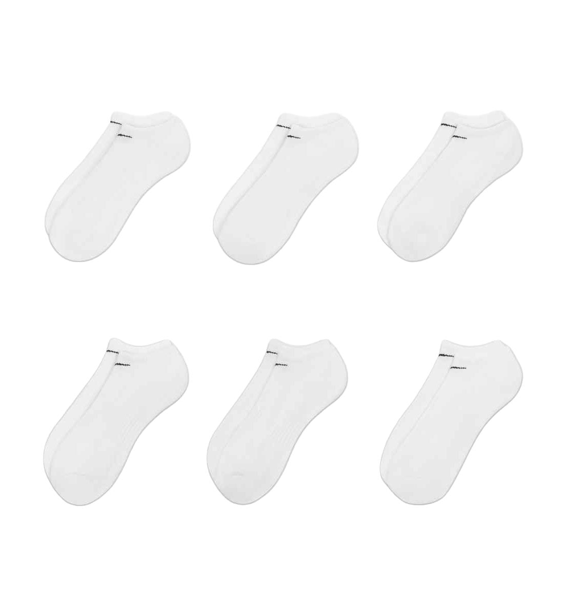Nike Everyday Plus Cushioned Training No-Show Socks (6 Pairs) “White” (SX7675-100)