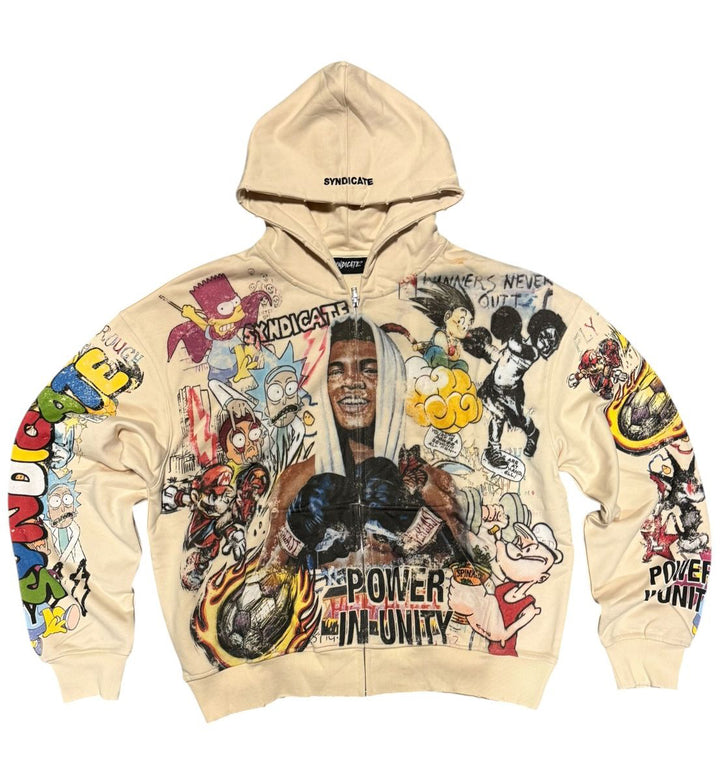 Syndicate Unity Zip Up Jacket Beige SYNFH_13 | Pro Feet