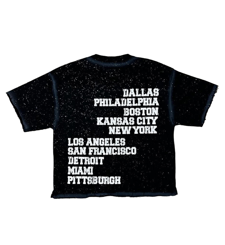 BKYS Hunter F-Terry Cropped T-Shirt | Black & Off White (T1402)