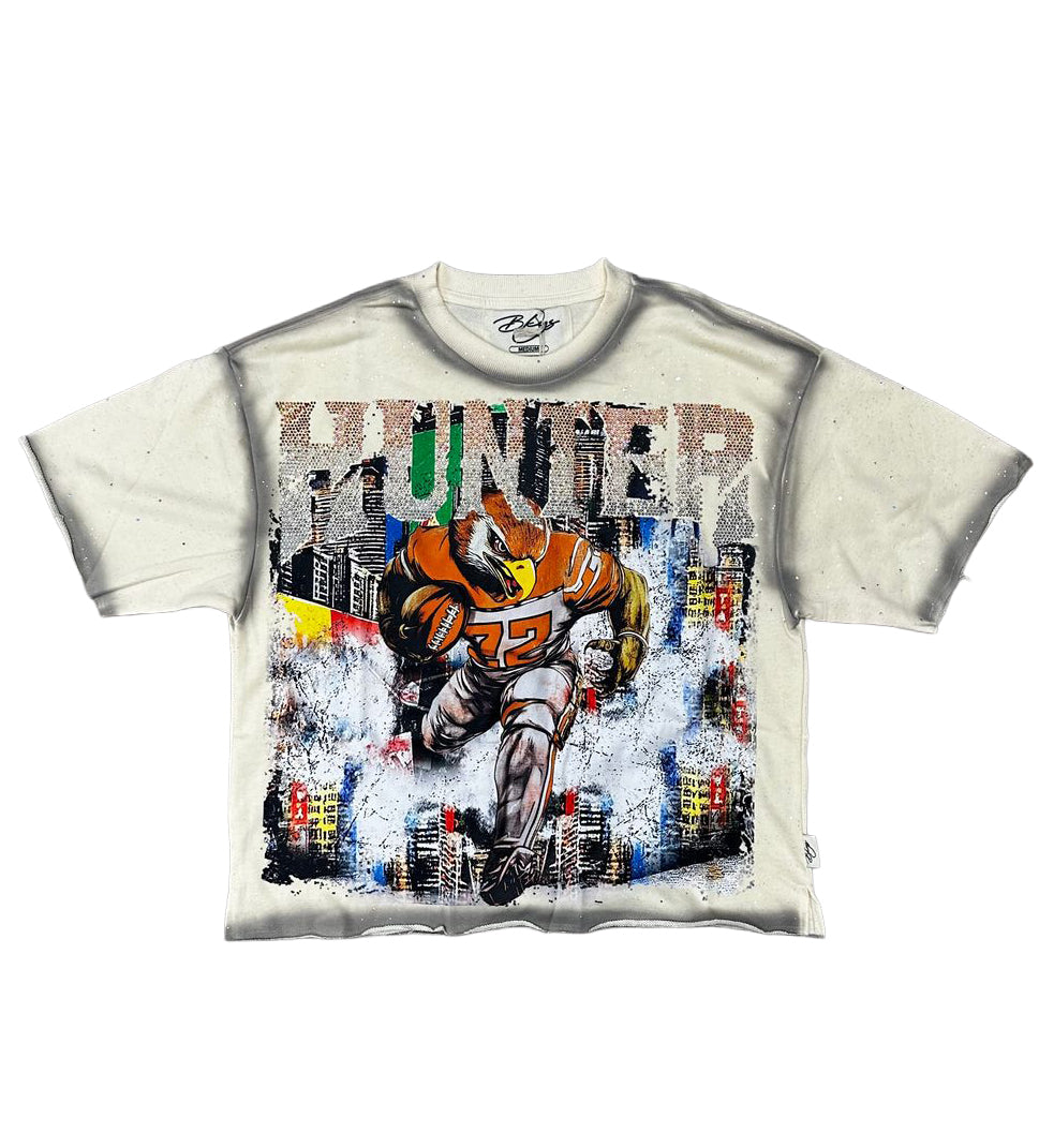 BKYS Hunter F-Terry Cropped T-Shirt | Black & Off White (T1402)